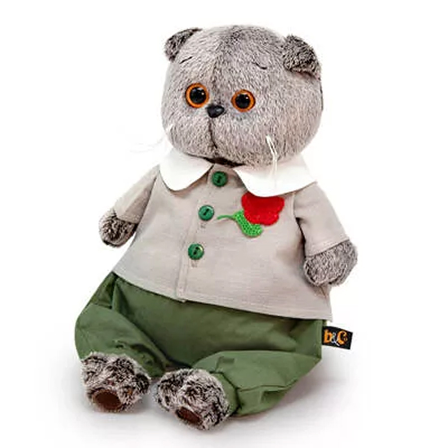 Кот Басик в комплекте с цветком (19 см) Ks19-225