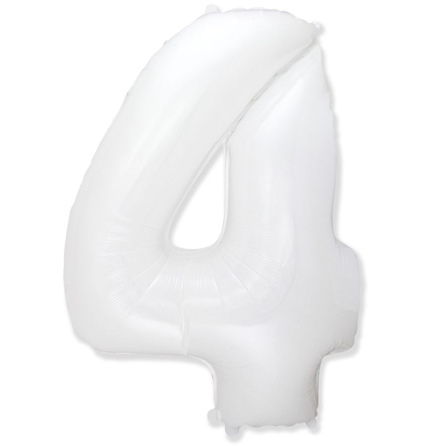 Шар ЦИФРА 4 40" Белый/ White Шары 107*79 см/И