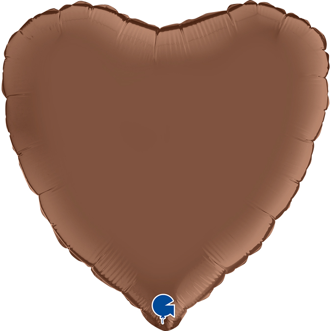 Шар Ф 18" Сердце сатин шоколад/chocolate 46 см /G