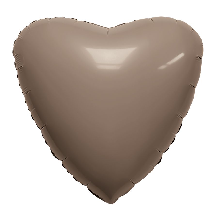 Шар Ф 30" Сердце сатин какао/cocoa 76 см /Ag