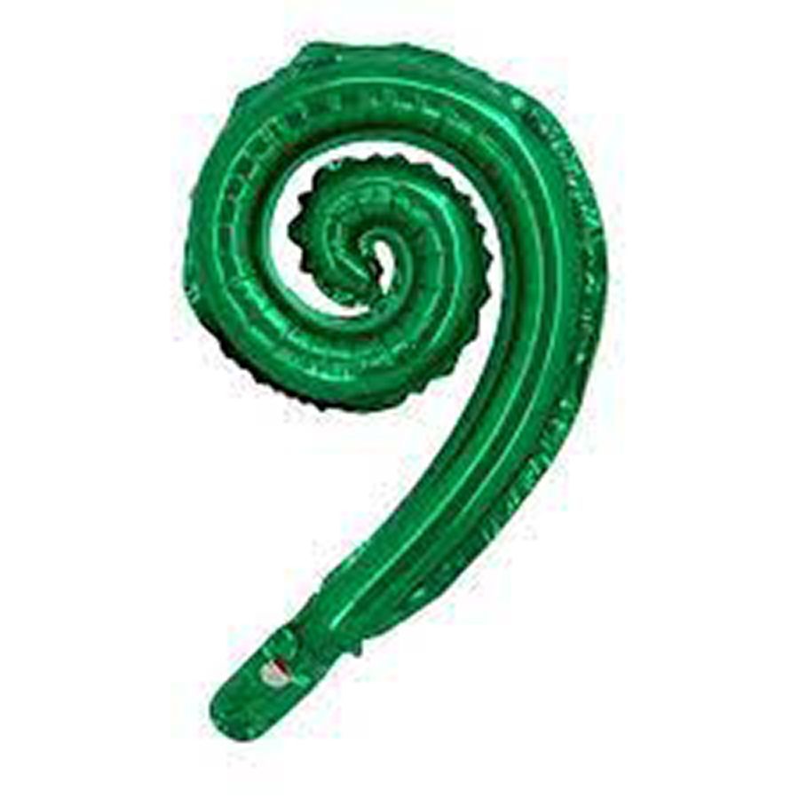 Шар Ф 17" Спираль металлик зеленый/green 30*42см (5 шт./уп.) /К