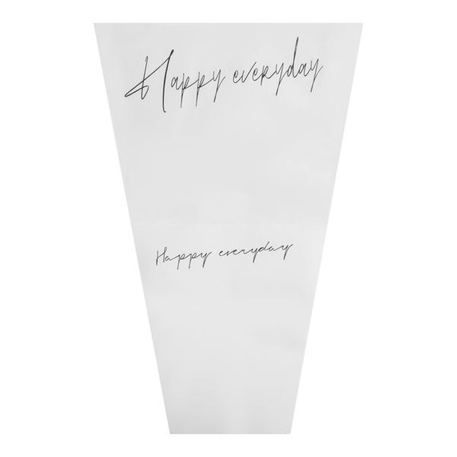 Конус для цветов с крафтом Happy 28x13х44см, белый (20 шт./уп,)