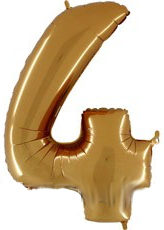 Шар ЦИФРА 4 40" золото /Gold 101,6 см/G