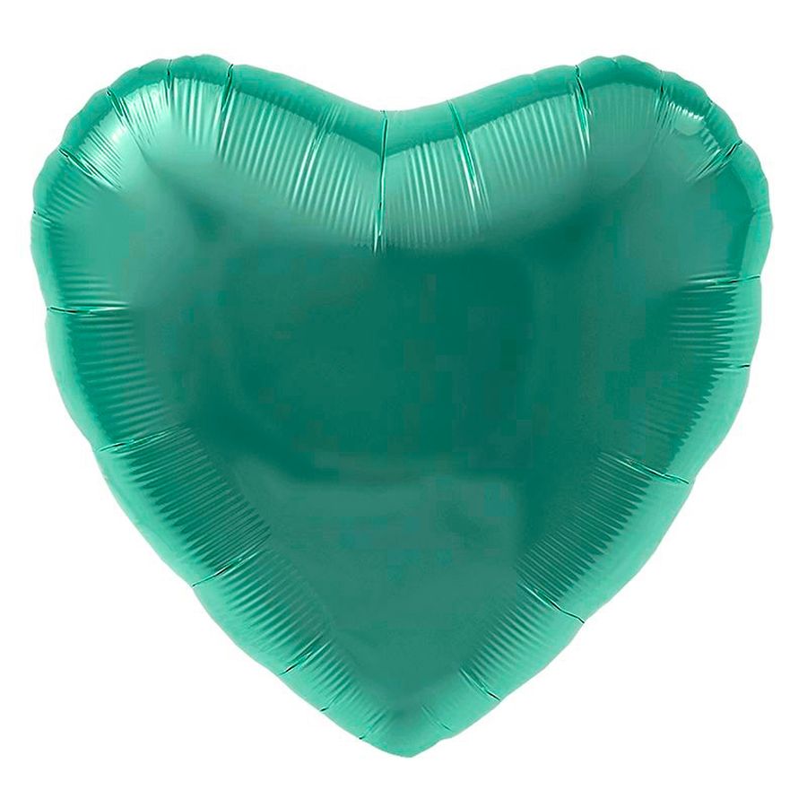 Шар Ф 19" Сердце сатин бирюзовый/turquoise 48 см /Ag