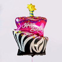 Шар ФИГУРА/35" Торт Happy birthday со свечкой 87см /К