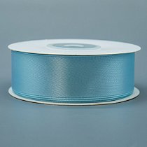 Лента атлас 2,5 см,  голубая,  25ярд (22,85 м)