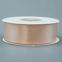 Лента атлас 2,5 см,  пудровая,  25ярд (22,85 м)