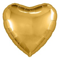 Шар Ф 19" Сердце металлик золотой /gold 48 см /Ag