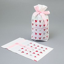 Пакет с лентой 15х23см,  Сердца (50 шт./уп.)
