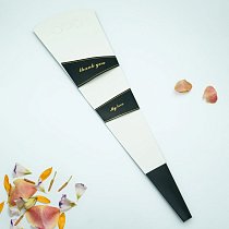 Пакет-конус для цветов картон 1,5х13,5см,  H=43см,  черный (10 шт./уп.)