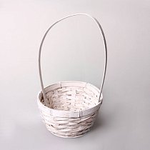 Корзина плетеная (бамбук) 17хH10,5/33см,  круг,  белая