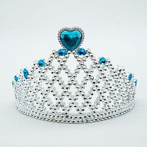 Корона серебряная с камнями сердечко