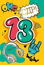 Открытка С днем рождения! 13 лет
