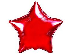 Шар Ф 18" Звезда металлик красный/red 46 см /FM