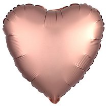 Шар Ф 19" Сердце сатин розовое золото/pink gold 46 см /Ag