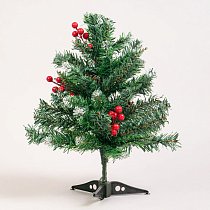 Елка 45 см 50 веток со снегом с шишками и ягодами