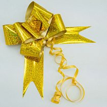 Бант-бабочка 4,8 см,  голография,  золото (10 шт./уп.)