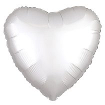 Шар Ф 19" Сердце металлик белый блеск/white glitter 48 см /Ag