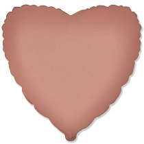 Шар Ф 18" Сердце матовый розовый/Vintage Rose 46 см /FM