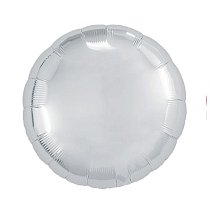 Шар Ф 18" Круг металлик серебро/silver 53 см/Ag