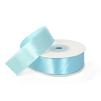 Лента атлас 2,5 см ярко-голубая 22,85 м
