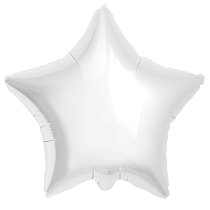 Шар Ф 19" Звезда пастель белый/white 47см /Ag