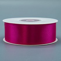 Лента атлас 2,5 см,  фуксия,  25ярд (22,85 м)