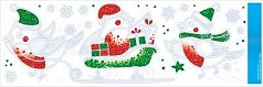  Оформительская наклейка "Снегири на санях"