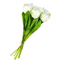 Тюльпан в букете,  45см,  5см головка,  белый (6 шт./уп.)