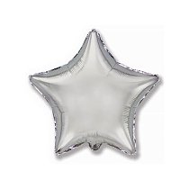Шар Ф 32" Звезда металлик серебряный/silver 81 см /FM