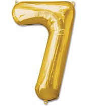 Шар ЦИФРА 7 17" золотой /Gold /43 см/К