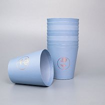 Коробка для цветов Стаканчик 7,5х10,7см,  H=10,6см,  голубой