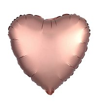 Шар Ф 9" Cердце металлик розовое золото/pink gold 23 см (5 шт./уп.) /Ag