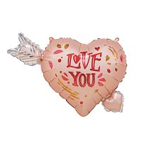 Шар Ф 44" Сердце  Loves you  110х45 см /К