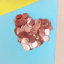 Конфетти фольга Круги 1 см розовое золото (50 гр/уп.)
