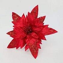 Цветок красный с блеском 25х15 см