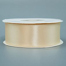 Лента атлас 2,5 см,  айвори,  25ярд (22,85 м)
