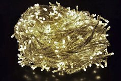 Электрическая гирлянда светодиодная теплый белый свет 140 лампочек 14 м
