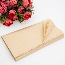 Бумага тишью 50х66см,  светло-коричневая,  14гр/м2 (10 шт./уп.)