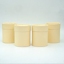 Коробка цилиндр H10хD10см,  завальц.край,  с крышкой,  сливочный (4 шт./уп.)