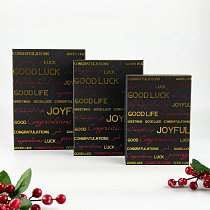 Набор коробок 3в1 прямоугольник 24,5х17,5х7 / 22х16х6,5 / 19х13,5х6см,  Good Luck фольга на черном