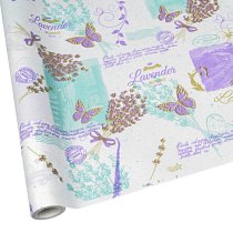 Бумага белая крафт 60гр/м2,  70см х 10м,  Lavander (сир-бир-фист)