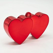 Грузик д/шара два сердца красный 12*6,5 см /К