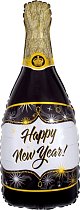 Шар ФИГУРА/40' Бутылка Шампанское,  С Новым Годом!,  черный 102 см /К