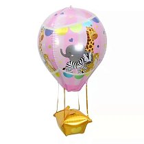 Шар ФИГУРА/34" 3D Воздушный шар Животные,  розовый 85 см /К