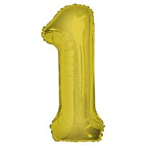 Шар ЦИФРА 1 40" золото /Gold /102 см/К