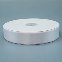Лента атлас 2,5 см,  белая,  100ярд (91,44 м)