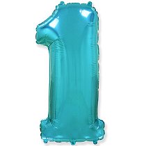 Шар ЦИФРА 1 40" синий /Blue /102 см/К