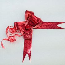 Бант-бабочка 1,8 см,  голография,  красный (10 шт./уп.)