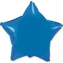 Шар Ф 18" Звезда металлик синий/blue 46 см /FM